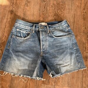 Zara Faded Blue Jean Shorts